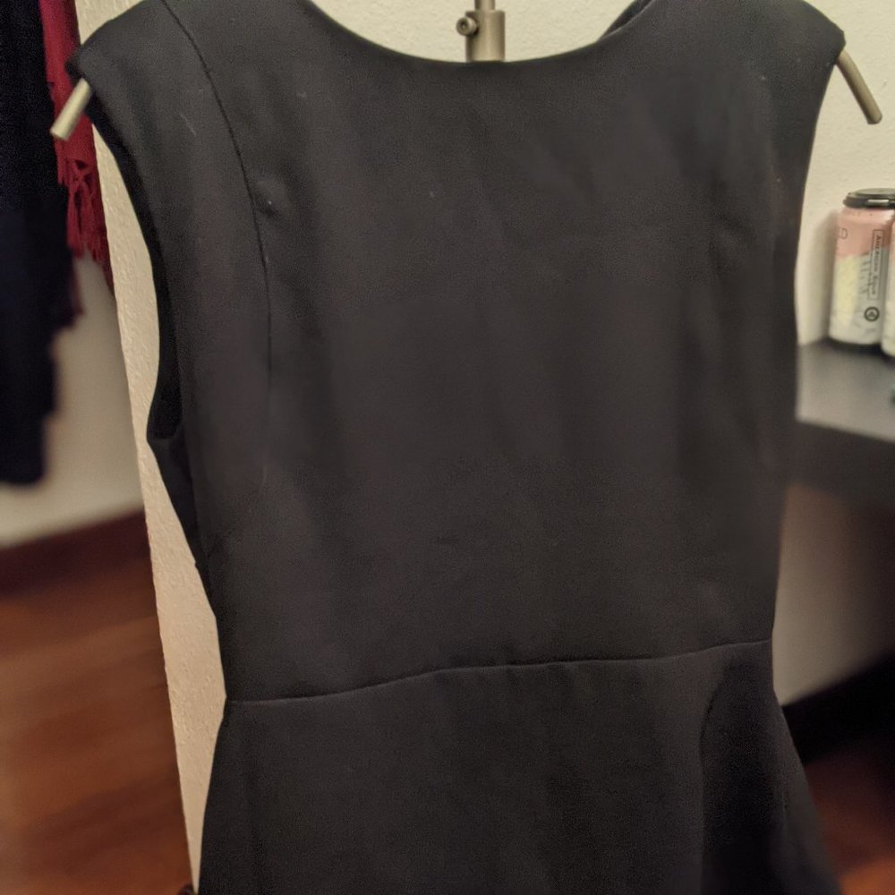 Anthropologie Eva Franco Black Peplum Top Size 2